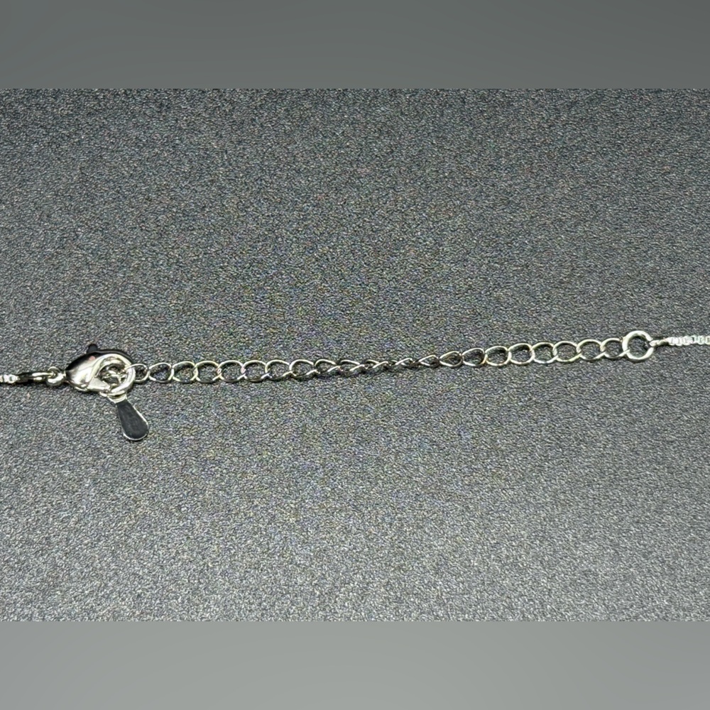 Elegant Sterling Silver Moissanite Pendant Necklace - Picture 8 of 11